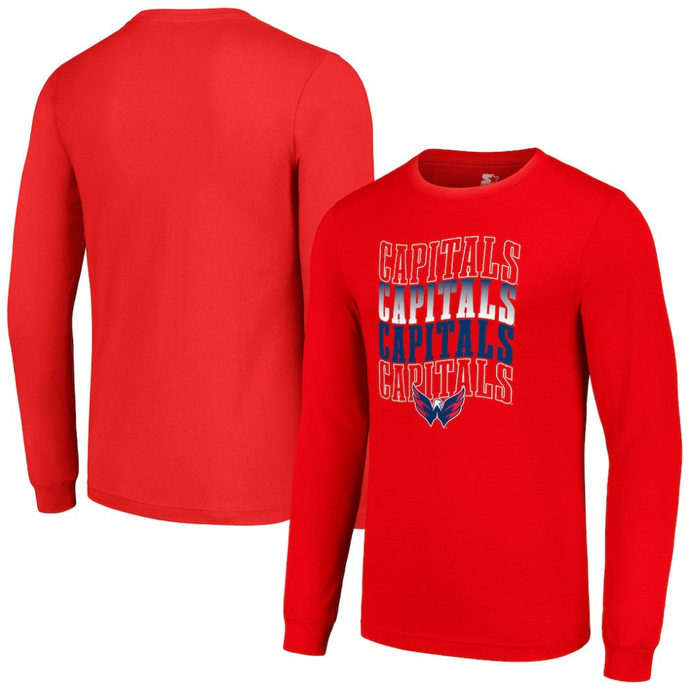 Washington Capitals Starter Four Team Name Logo Long Sleeve Graphic T-Shirt -  NHL T-shirts