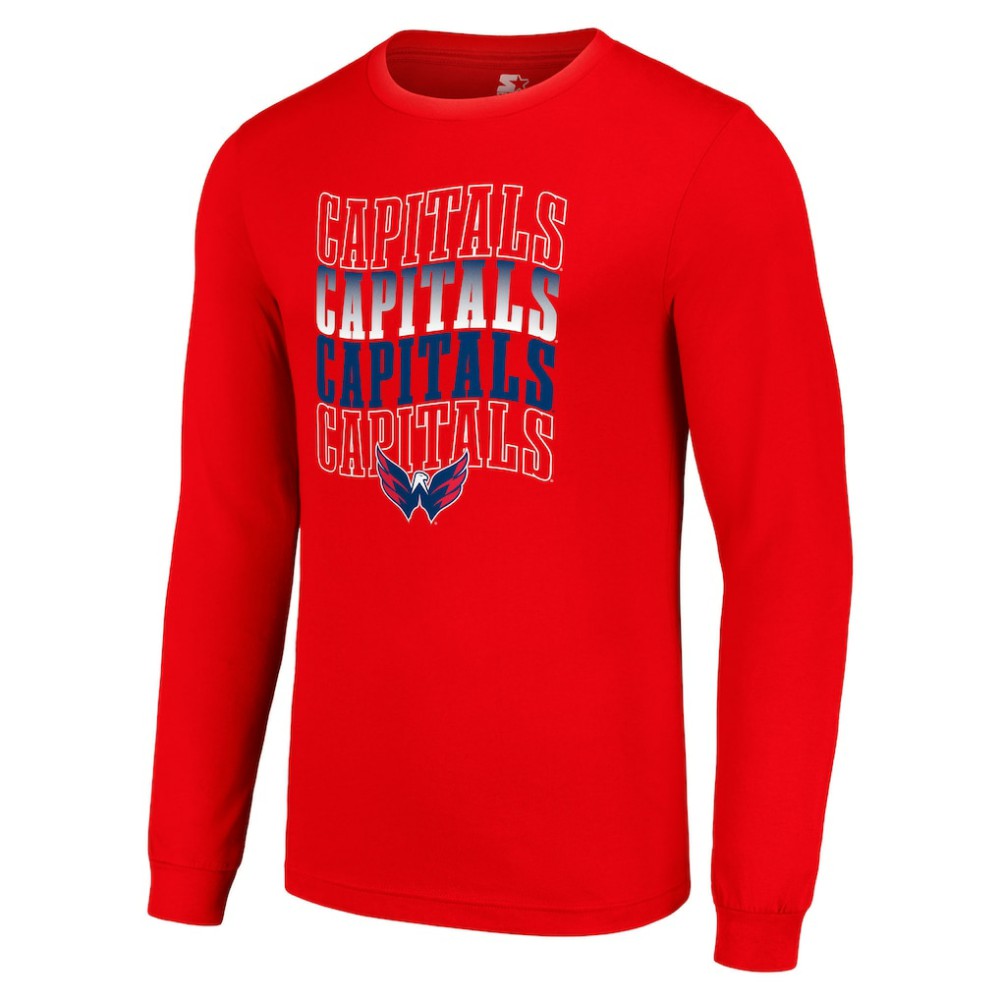 Washington Capitals Starter Four Team Name Logo Long Sleeve Graphic T-Shirt -  NHL T-shirts