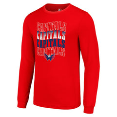 Washington Capitals Starter Four Team Name Logo Long Sleeve Graphic T-Shirt -  NHL T-shirts