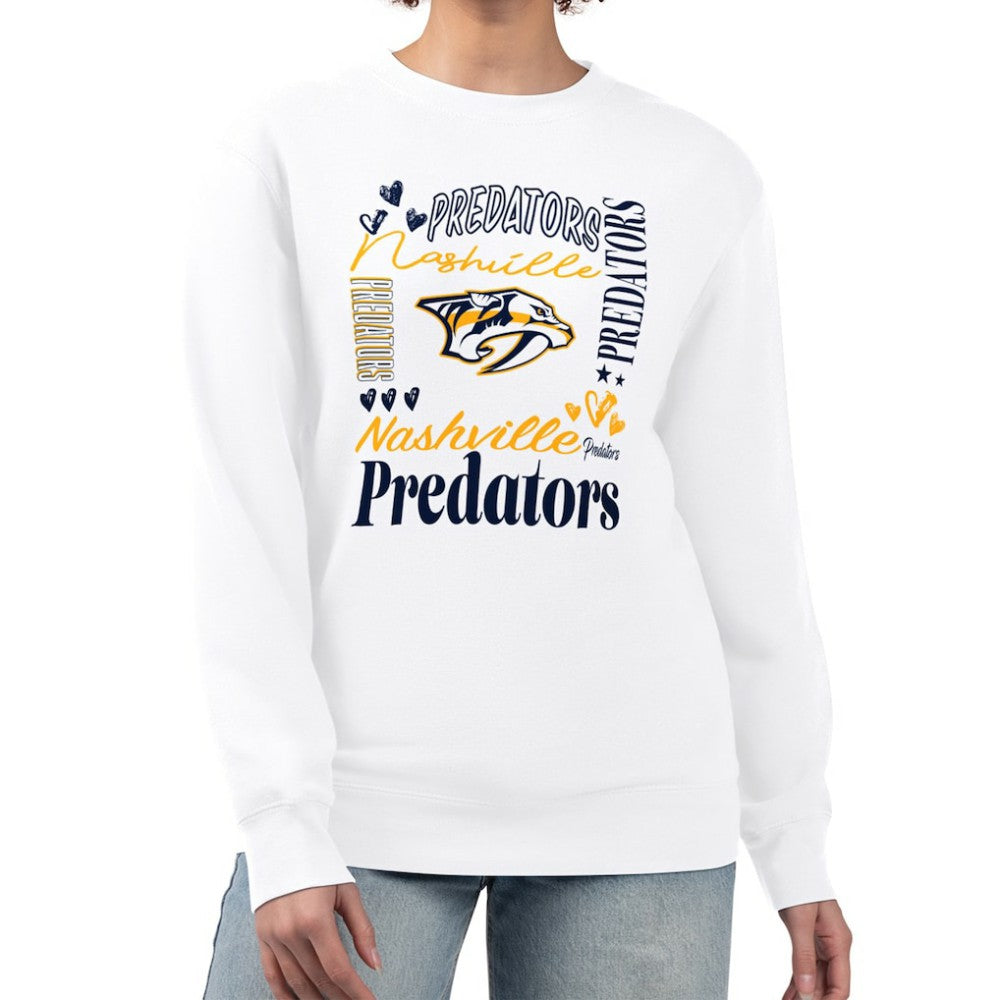 Nashville Predators G-III 4Her by Carl Banks Women's Collage Graphic Fleece Long Sleeve Pullover Sweatshirt -  NHL Sweatshirts