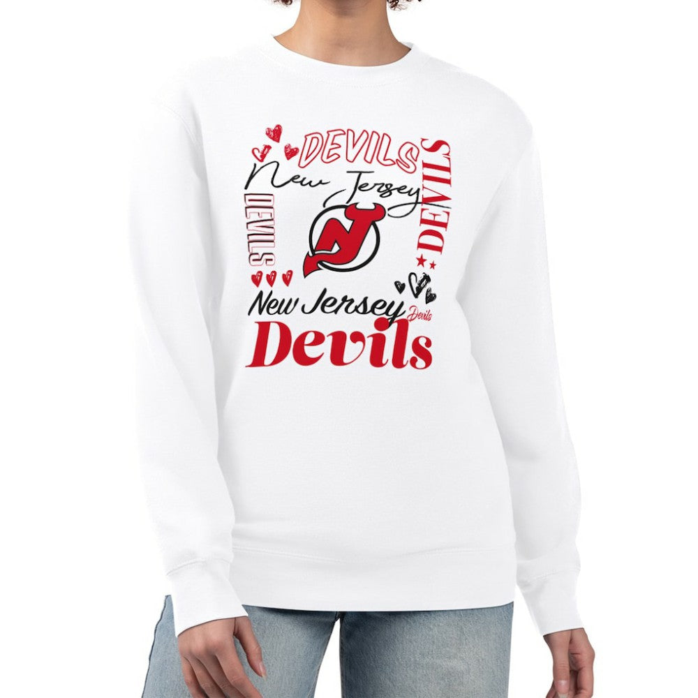 New Jersey Devils G-III 4Her by Carl Banks Women's Collage Graphic Fleece Long Sleeve Pullover Sweatshirt -  NHL Sweatshirts