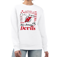 New Jersey Devils G-III 4Her by Carl Banks Women's Collage Graphic Fleece Long Sleeve Pullover Sweatshirt -  NHL Sweatshirts