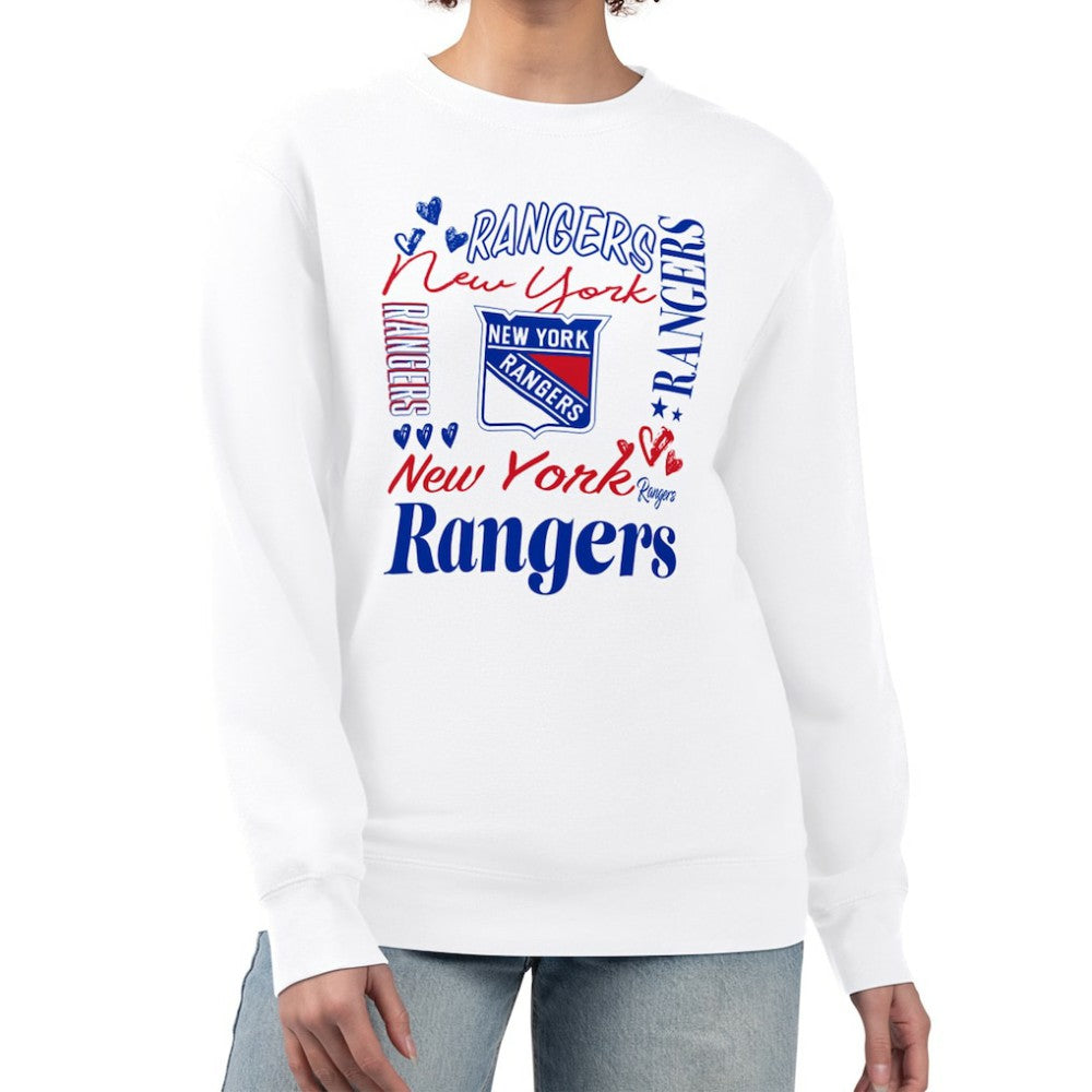 New York Rangers G-III 4Her by Carl Banks Women's Collage Graphic Fleece Long Sleeve Pullover Sweatshirt -  NHL Sweatshirts