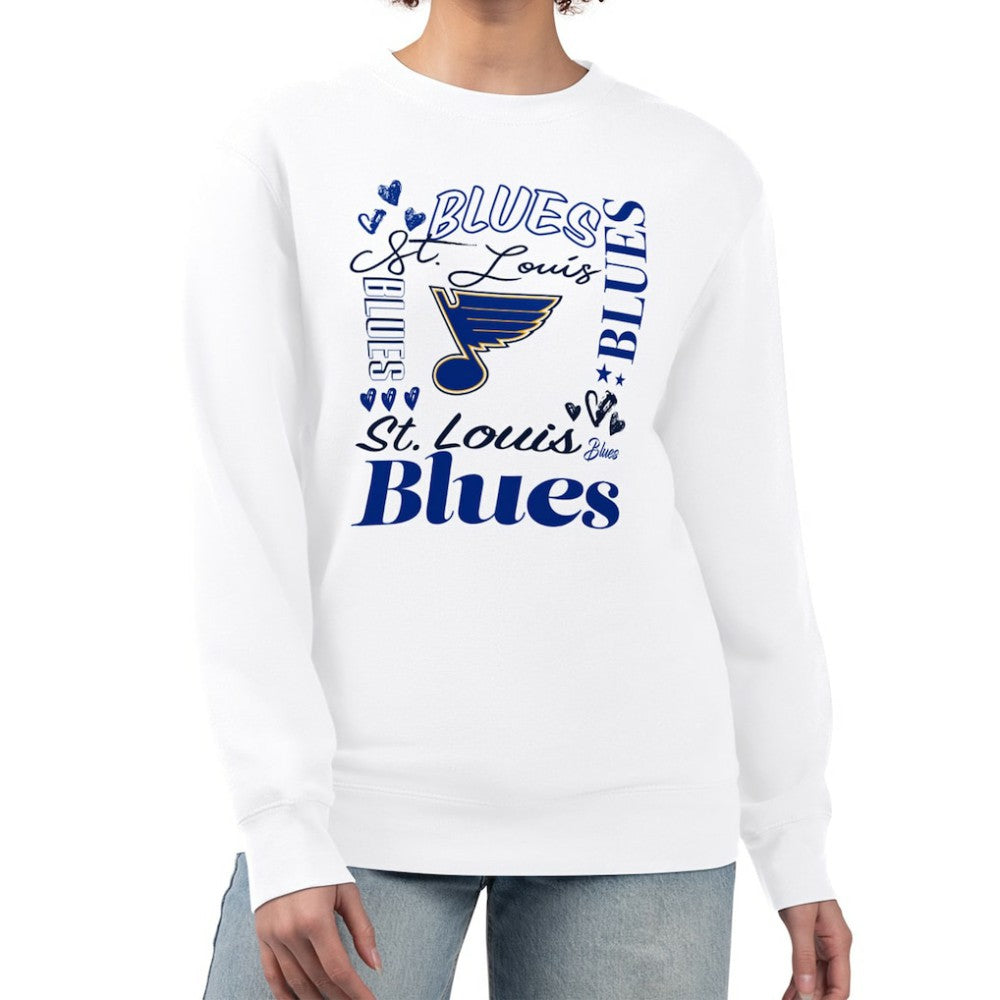 St. Louis Blues G-III 4Her by Carl Banks Women's Collage Graphic Fleece Long Sleeve Pullover Sweatshirt -  NHL Sweatshirts