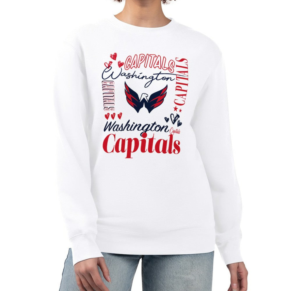 Washington Capitals G-III 4Her by Carl Banks Women's Collage Graphic Fleece Long Sleeve Pullover Sweatshirt -  NHL Sweatshirts