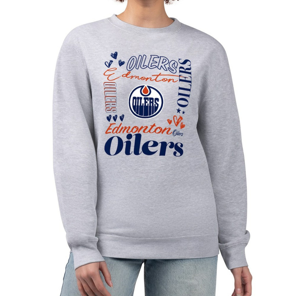 Edmonton Oilers G-III 4Her by Carl Banks Women's Collage Graphic Fleece Long Sleeve Pullover Sweatshirt -  NHL Sweatshirts