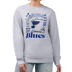 St. Louis Blues G-III 4Her by Carl Banks Women's Collage Graphic Fleece Long Sleeve Pullover Sweatshirt -  NHL Sweatshirts