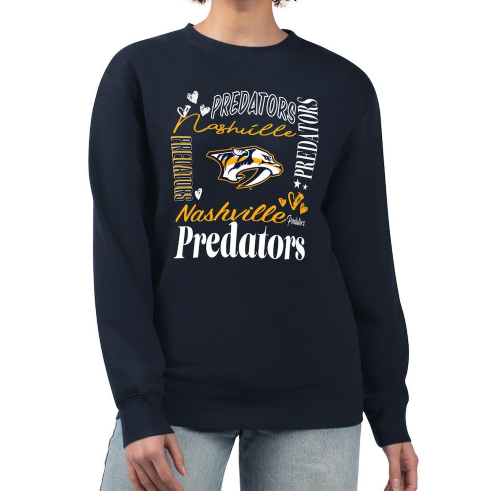 Nashville Predators G-III 4Her by Carl Banks Women's Collage Graphic Fleece Long Sleeve Pullover Sweatshirt -  NHL Sweatshirts