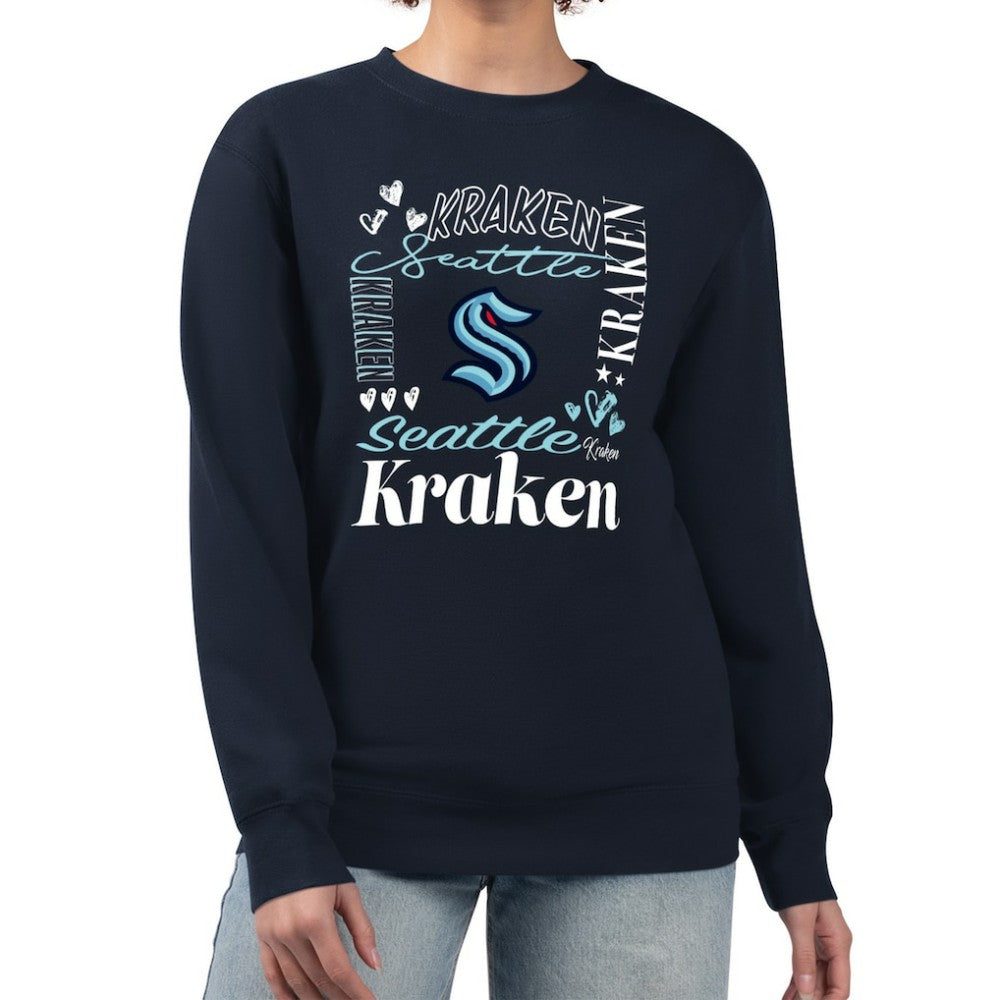 Seattle Kraken G-III 4Her by Carl Banks Women's Collage Graphic Fleece Long Sleeve Pullover Sweatshirt -  NHL Sweatshirts