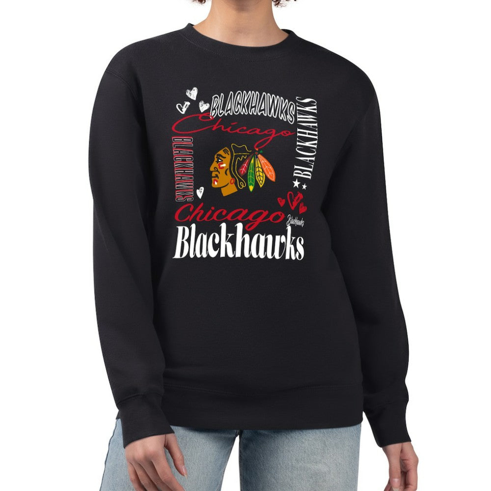 Chicago Blackhawks G-III 4Her by Carl Banks Women's Collage Graphic Fleece Long Sleeve Pullover Sweatshirt -  NHL Sweatshirts