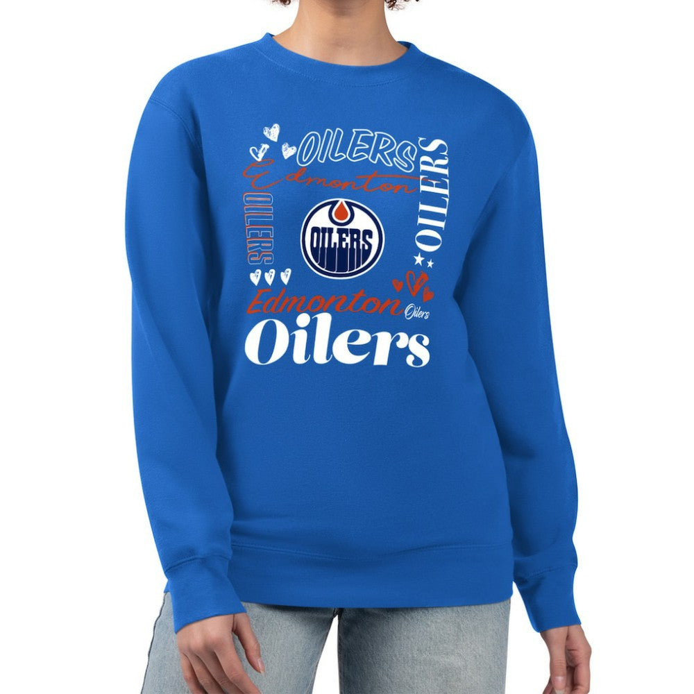 Edmonton Oilers G-III 4Her by Carl Banks Women's Collage Graphic Fleece Long Sleeve Pullover Sweatshirt -  NHL Sweatshirts