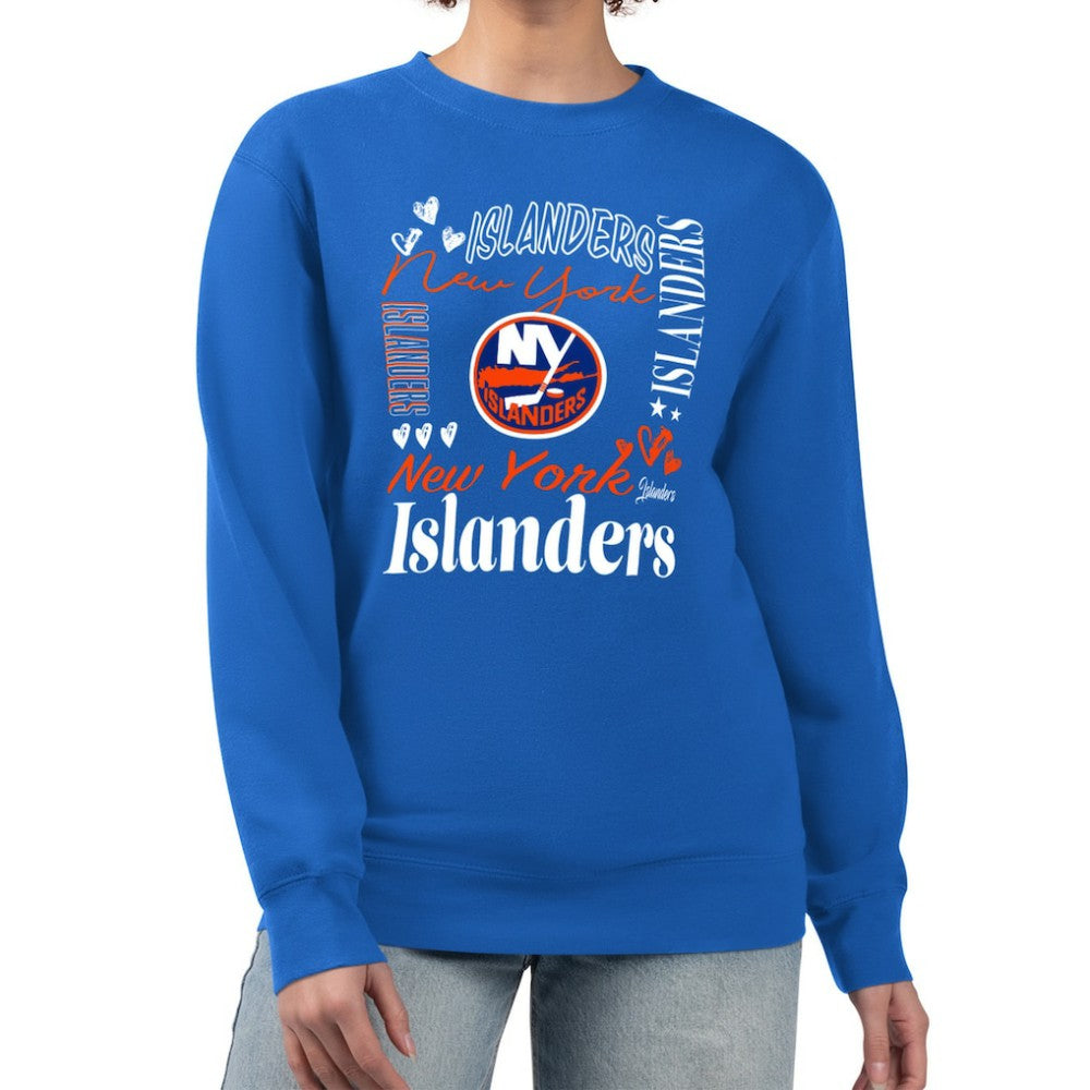 New York Islanders G-III 4Her by Carl Banks Women's Collage Graphic Fleece Long Sleeve Pullover Sweatshirt -  NHL Sweatshirts