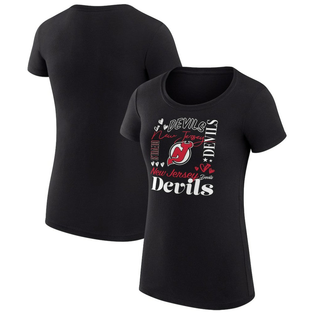 New Jersey Devils G-III 4Her by Carl Banks Women's Super-Slim Fit Lightweight Collage Team Graphic T-Shirt -  NHL T-shirts