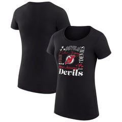 New Jersey Devils G-III 4Her by Carl Banks Women's Super-Slim Fit Lightweight Collage Team Graphic T-Shirt -  NHL T-shirts