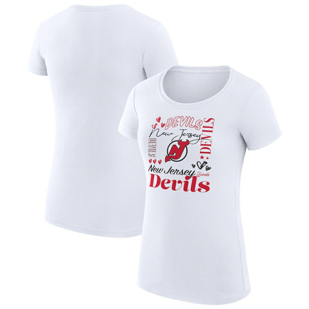 New Jersey Devils G-III 4Her by Carl Banks Women's Super-Slim Fit Lightweight Collage Team Graphic T-Shirt -  NHL T-shirts