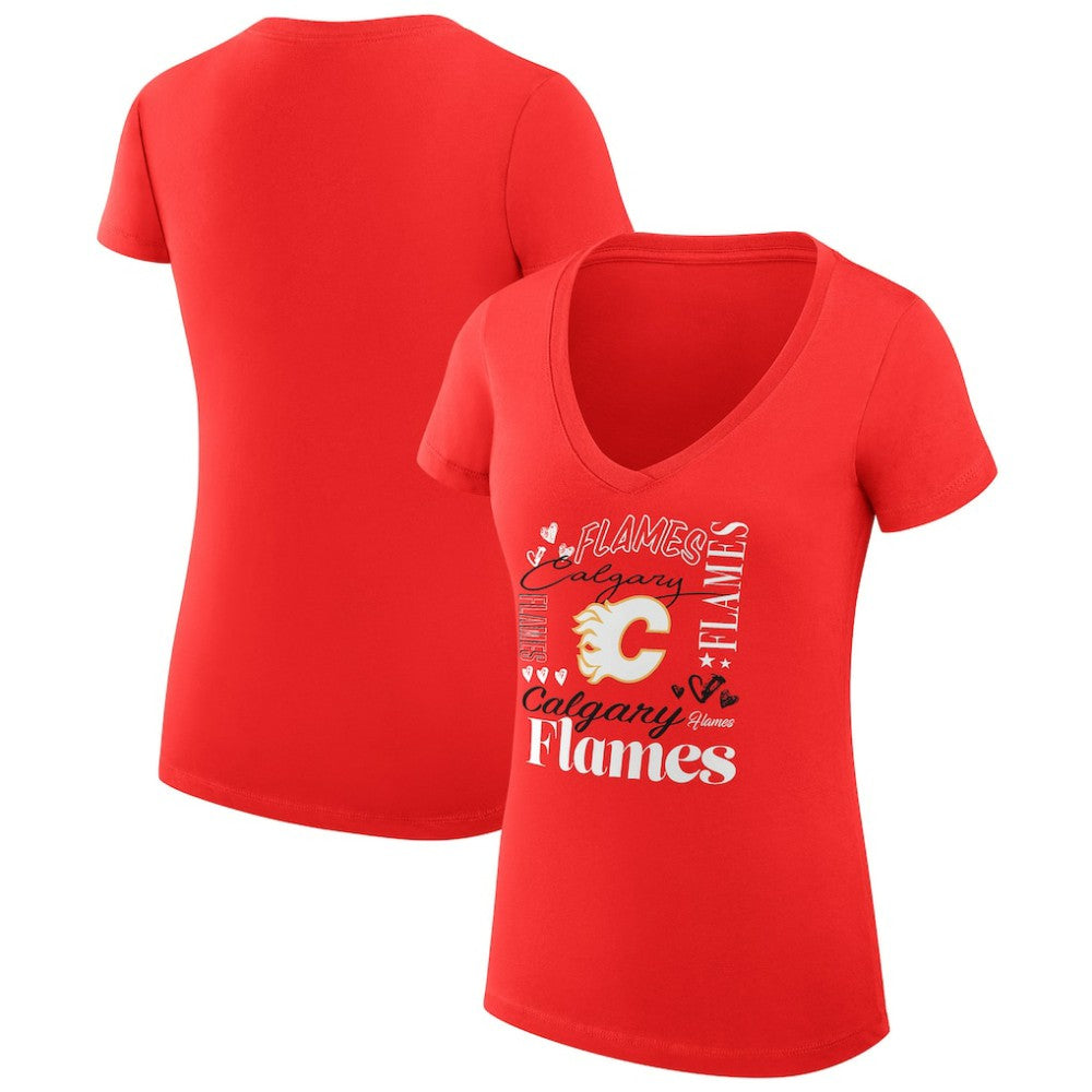 Calgary Flames G-III 4Her by Carl Banks Women's Super-Slim Fit Lightweight Collage Team Graphic T-Shirt -  NHL T-shirts