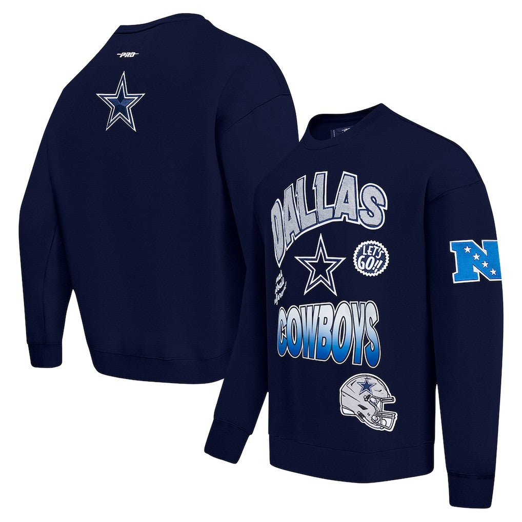 Dallas Cowboys Pro Standard Turn It Up Drop Shoulder Pullover Sweatshirt | NFL Near me