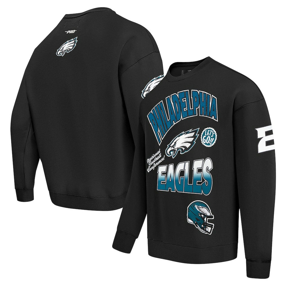 Philadelphia Eagles Pro Standard Turn It Up Drop Shoulder Pullover Sweatshirt | NFL US