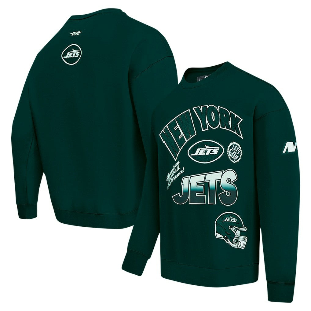 New York Jets Pro Standard Turn It Up Drop Shoulder Pullover Sweatshirt | NFL US