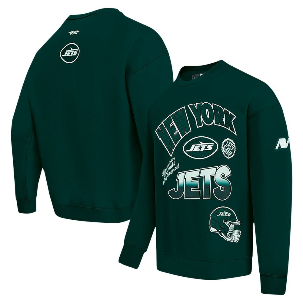 New York Jets Pro Standard Turn It Up Drop Shoulder Pullover Sweatshirt | NFL US