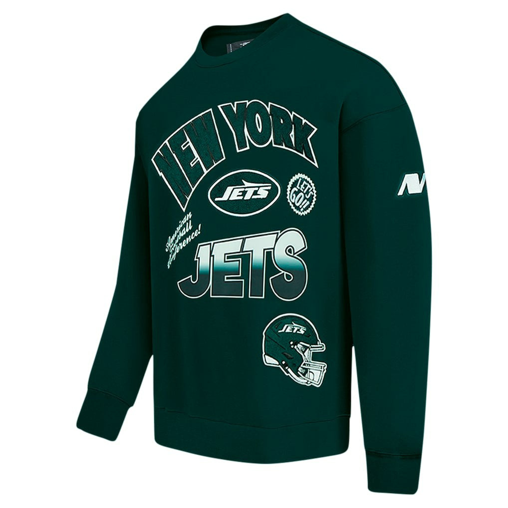 New York Jets Pro Standard Turn It Up Drop Shoulder Pullover Sweatshirt | NFL US