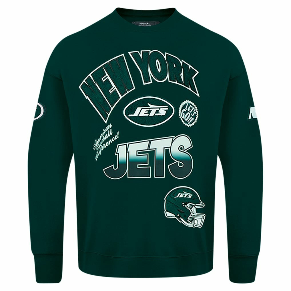 New York Jets Pro Standard Turn It Up Drop Shoulder Pullover Sweatshirt | NFL US