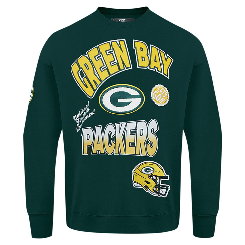 Green Bay Packers Pro Standard Turn It Up Drop Shoulder Pullover Sweatshirt | NFL Discount