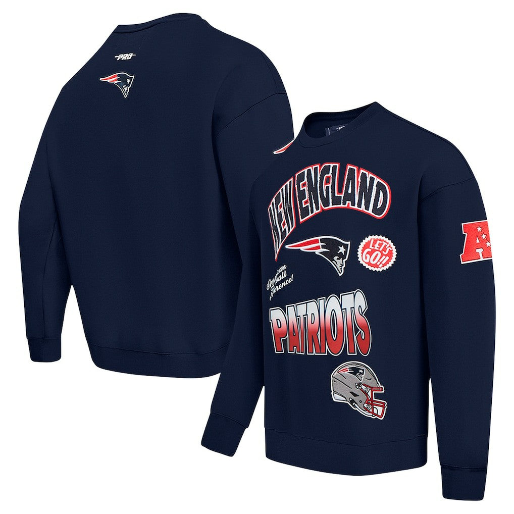 New England Patriots Pro Standard Turn It Up Drop Shoulder Pullover Sweatshirt | NFL Online