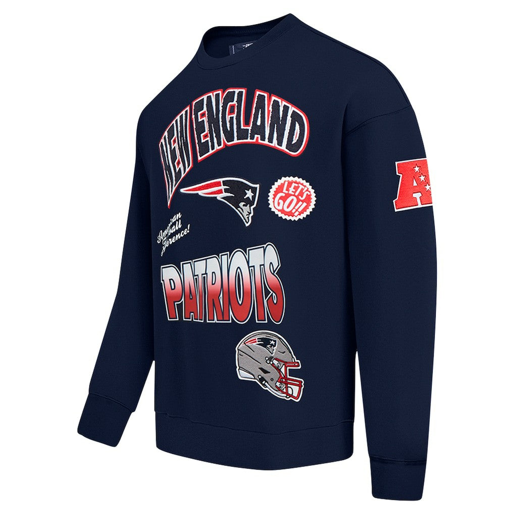 New England Patriots Pro Standard Turn It Up Drop Shoulder Pullover Sweatshirt | NFL Online