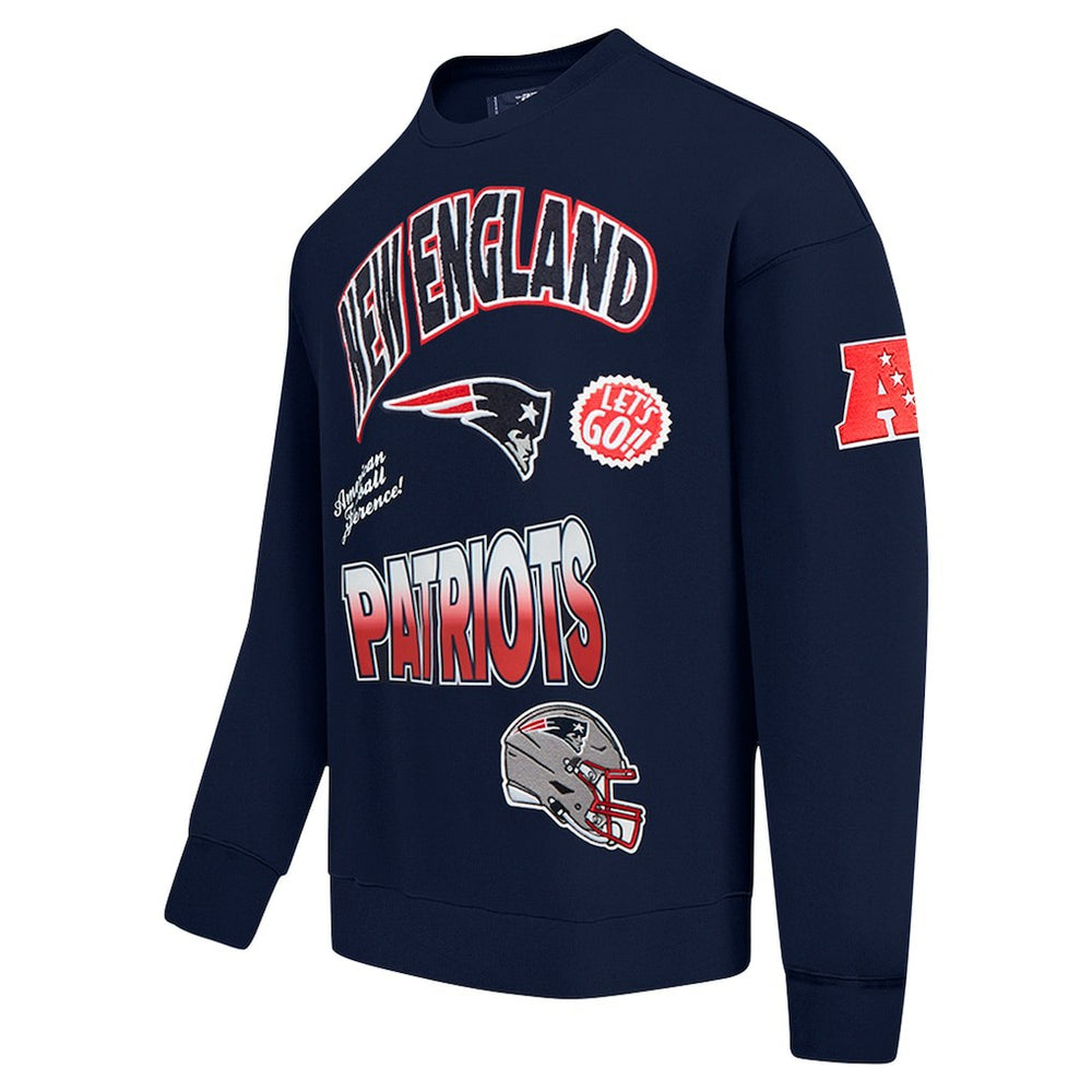New England Patriots Pro Standard Turn It Up Drop Shoulder Pullover Sweatshirt | NFL Online