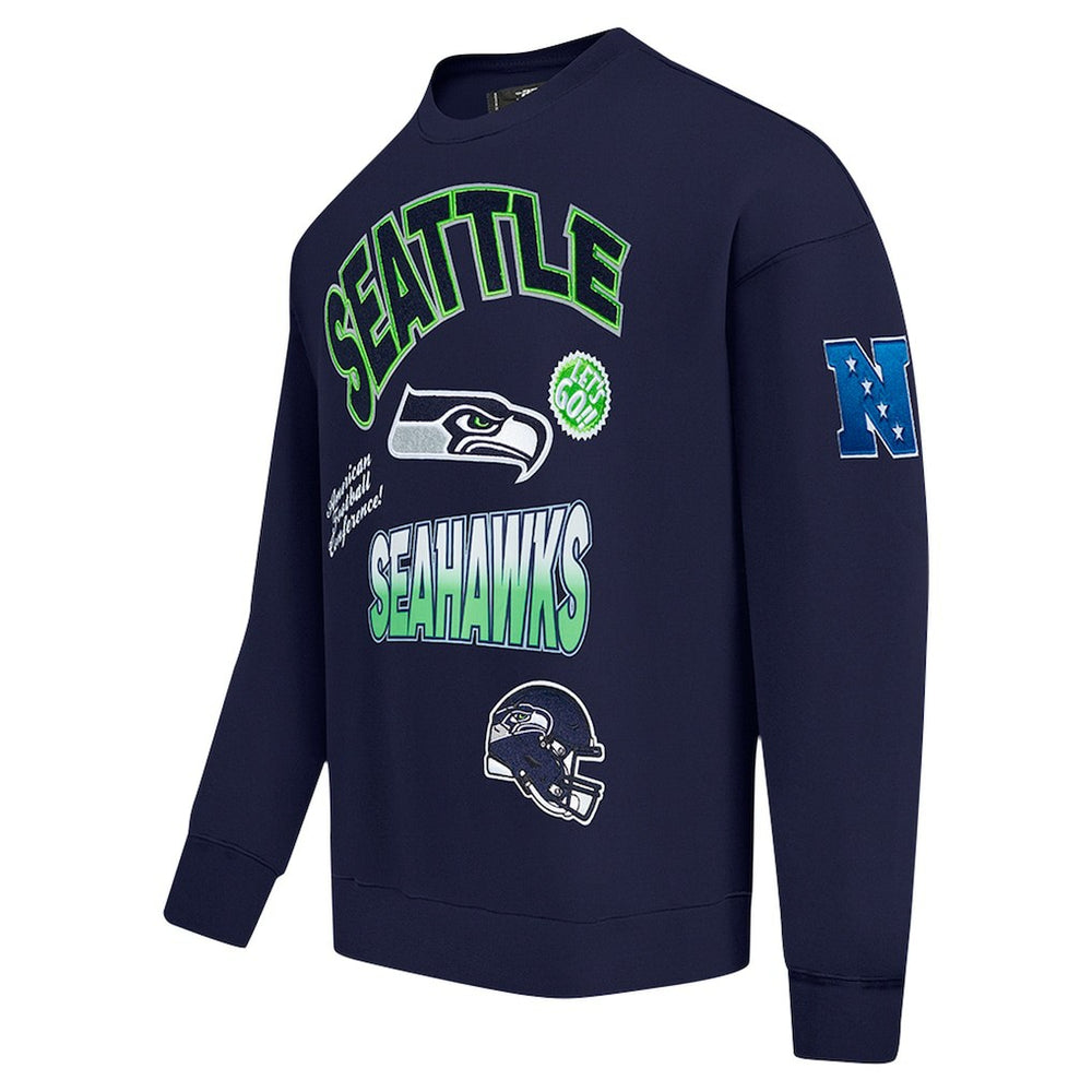 Seattle Seahawks Pro Standard Turn It Up Drop Shoulder Pullover Sweatshirt | NFL Outlet