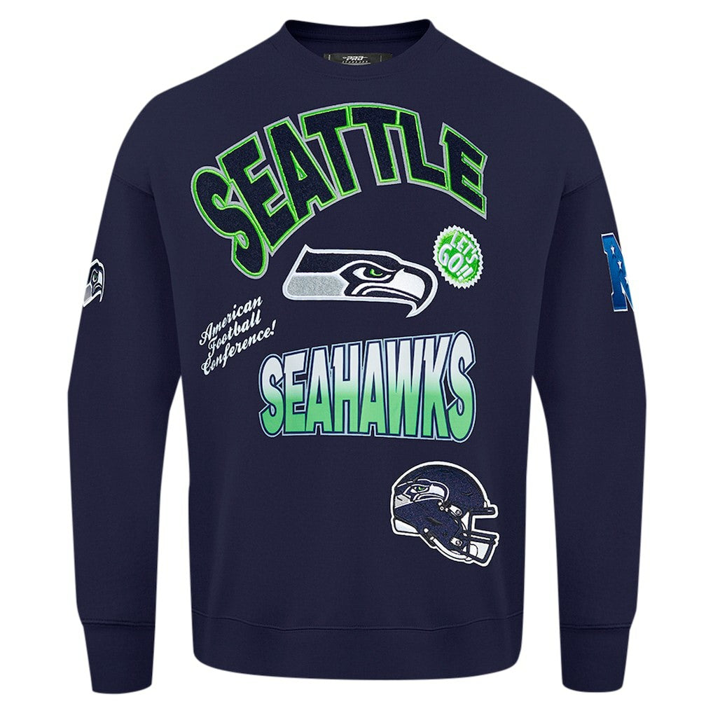 Seattle Seahawks Pro Standard Turn It Up Drop Shoulder Pullover Sweatshirt | NFL Outlet