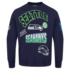 Seattle Seahawks Pro Standard Turn It Up Drop Shoulder Pullover Sweatshirt | NFL Outlet