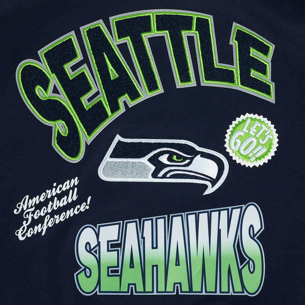 Seattle Seahawks Pro Standard Turn It Up Drop Shoulder Pullover Sweatshirt | NFL Outlet