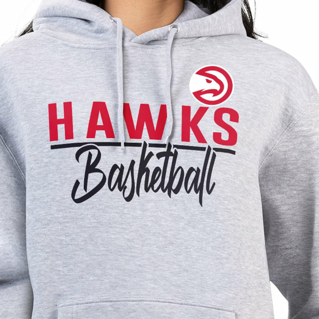 Heather Gray Atlanta Hawks G-III 4Her by Carl Banks Women's Graphics Fleece Pullover Hoodie | NBA