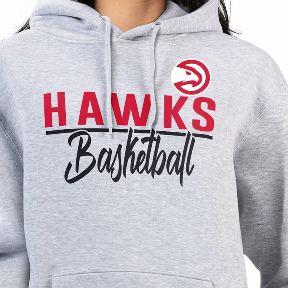 Heather Gray Atlanta Hawks G-III 4Her by Carl Banks Women's Graphics Fleece Pullover Hoodie | NBA