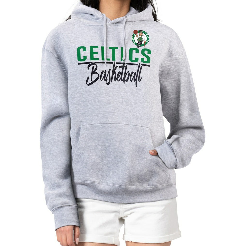 Heather Gray Boston Celtics G-III 4Her by Carl Banks Women's Graphics Fleece Pullover Hoodie | NBA