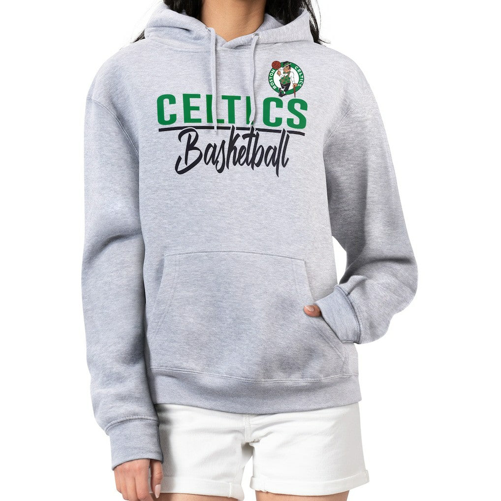 Heather Gray Boston Celtics G-III 4Her by Carl Banks Women's Graphics Fleece Pullover Hoodie | NBA