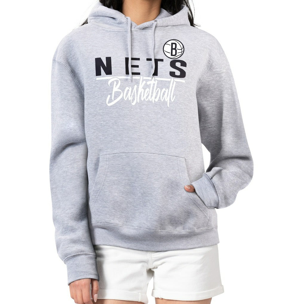 Heather Gray Brooklyn Nets G-III 4Her by Carl Banks Women's Graphics Fleece Pullover Hoodie | NBA