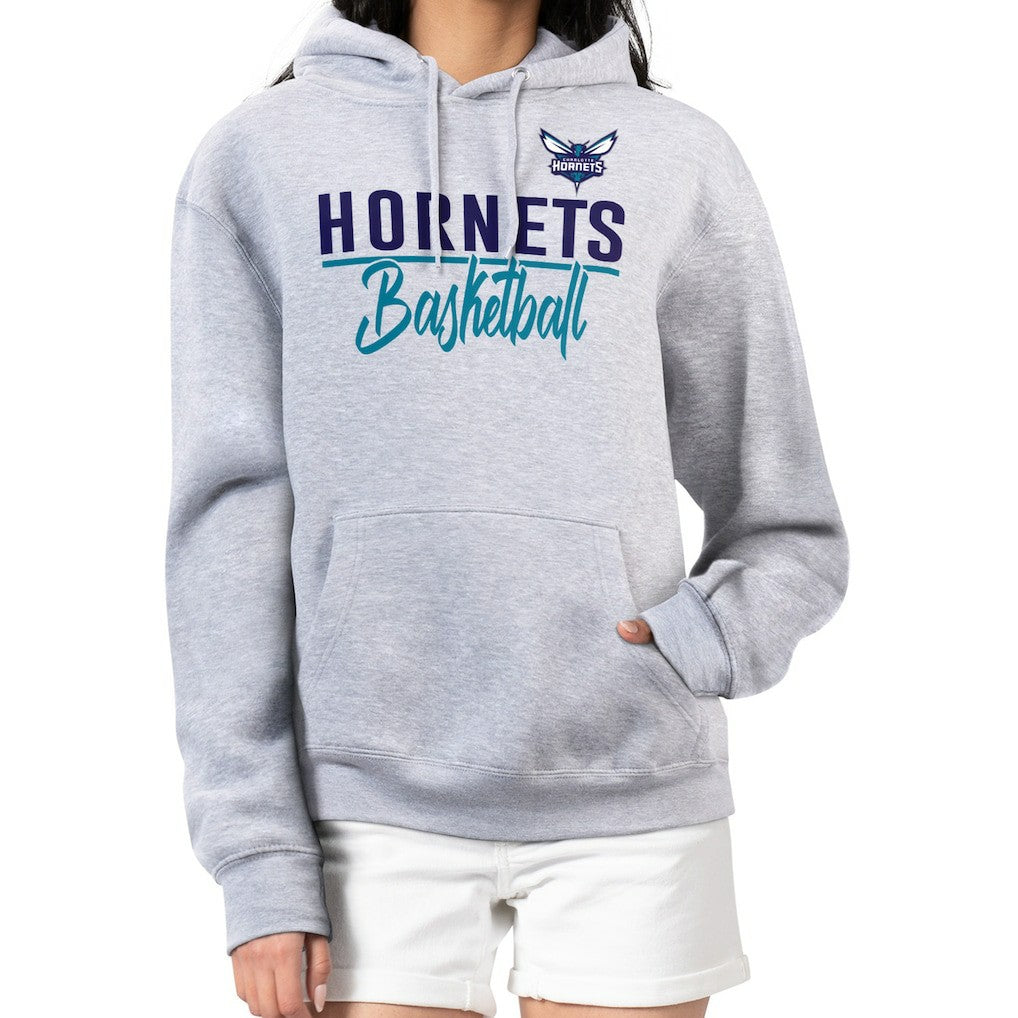 Heather Gray Charlotte Hornets G-III 4Her by Carl Banks Women's Graphics Fleece Pullover Hoodie | NBA