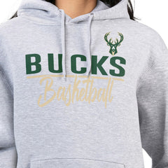 Heather Gray Milwaukee Bucks G-III 4Her by Carl Banks Women's Graphics Fleece Pullover Hoodie | NBA