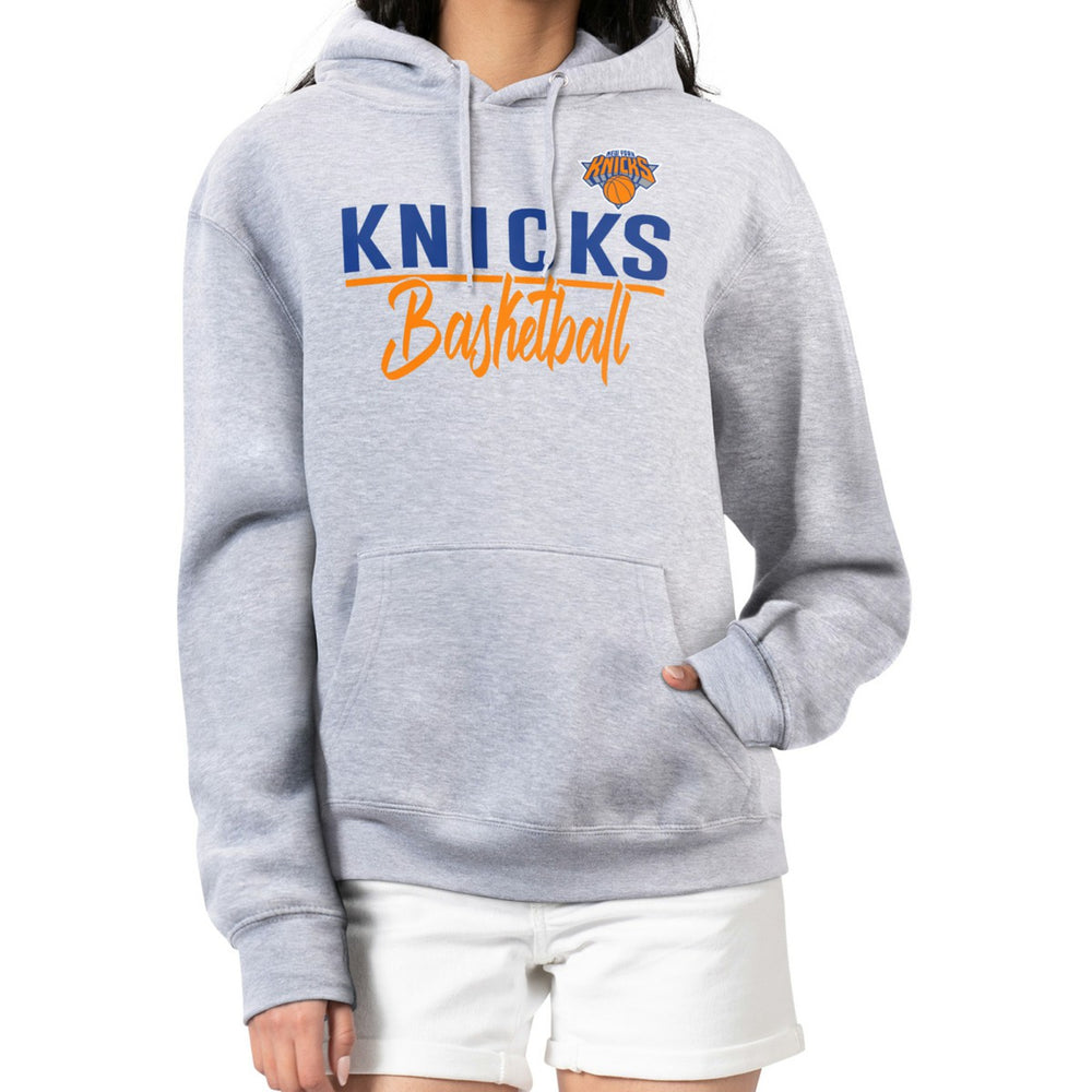 Heather Gray New York Knicks G-III 4Her by Carl Banks Women's Graphics Fleece Pullover Hoodie | NBA