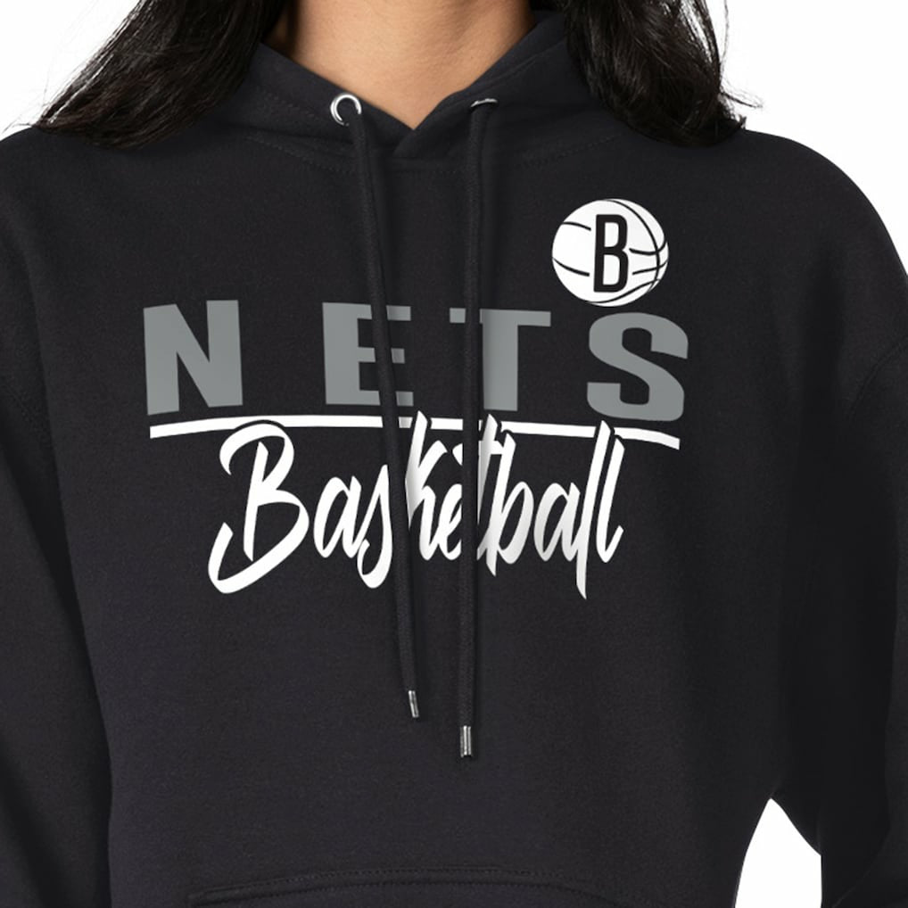 Black Brooklyn Nets G-III 4Her by Carl Banks Women's Graphics Fleece Pullover Hoodie | NBA
