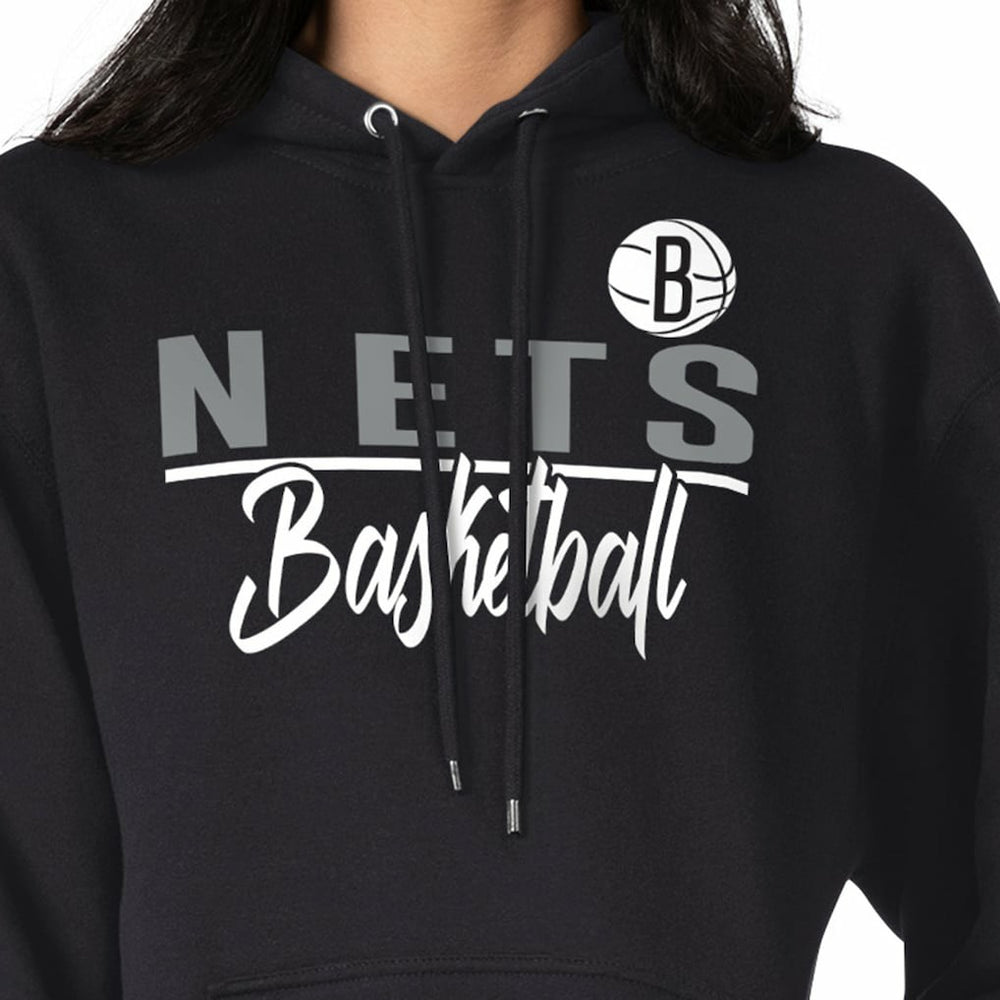 Black Brooklyn Nets G-III 4Her by Carl Banks Women's Graphics Fleece Pullover Hoodie | NBA