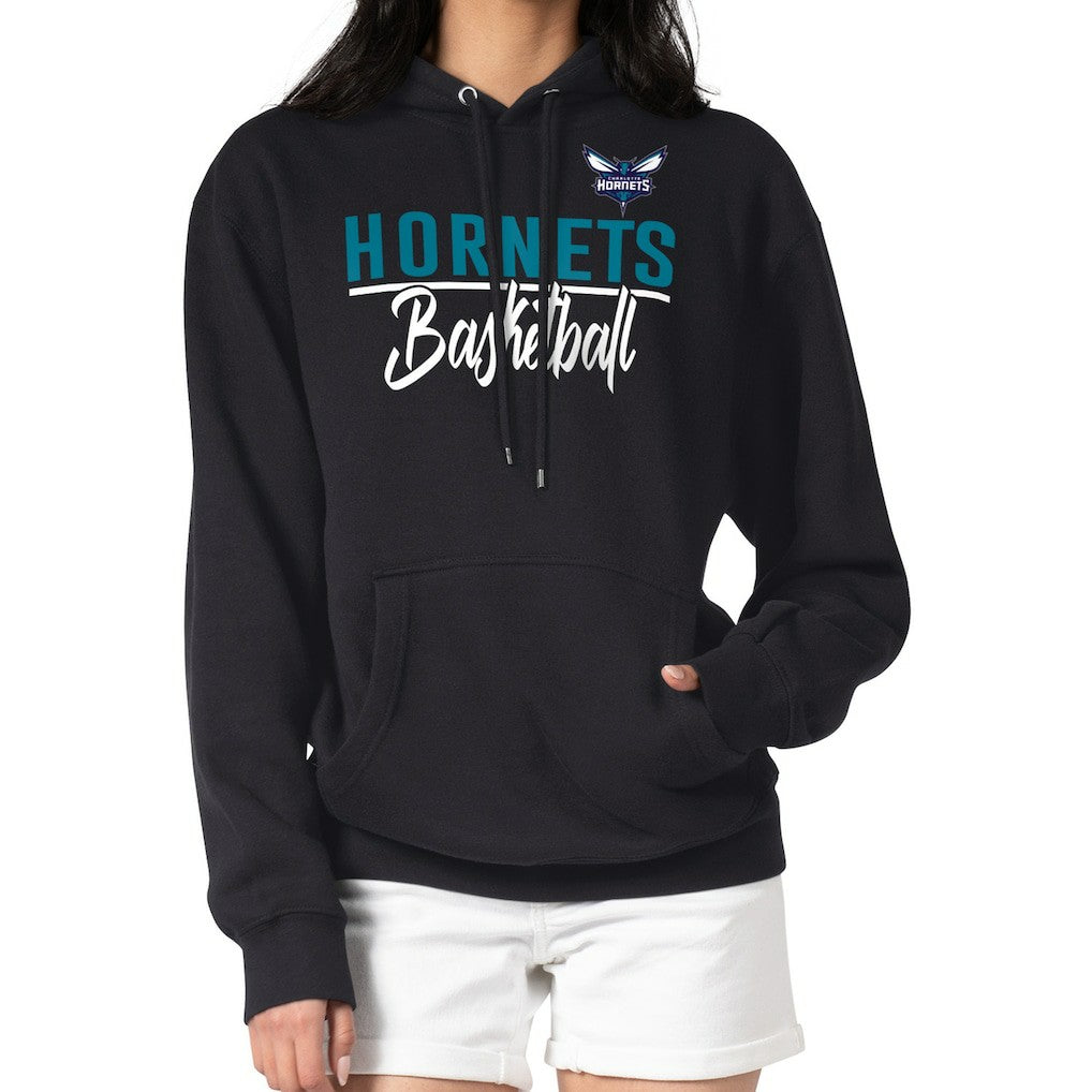 Black Charlotte Hornets G-III 4Her by Carl Banks Women's Graphics Fleece Pullover Hoodie | NBA