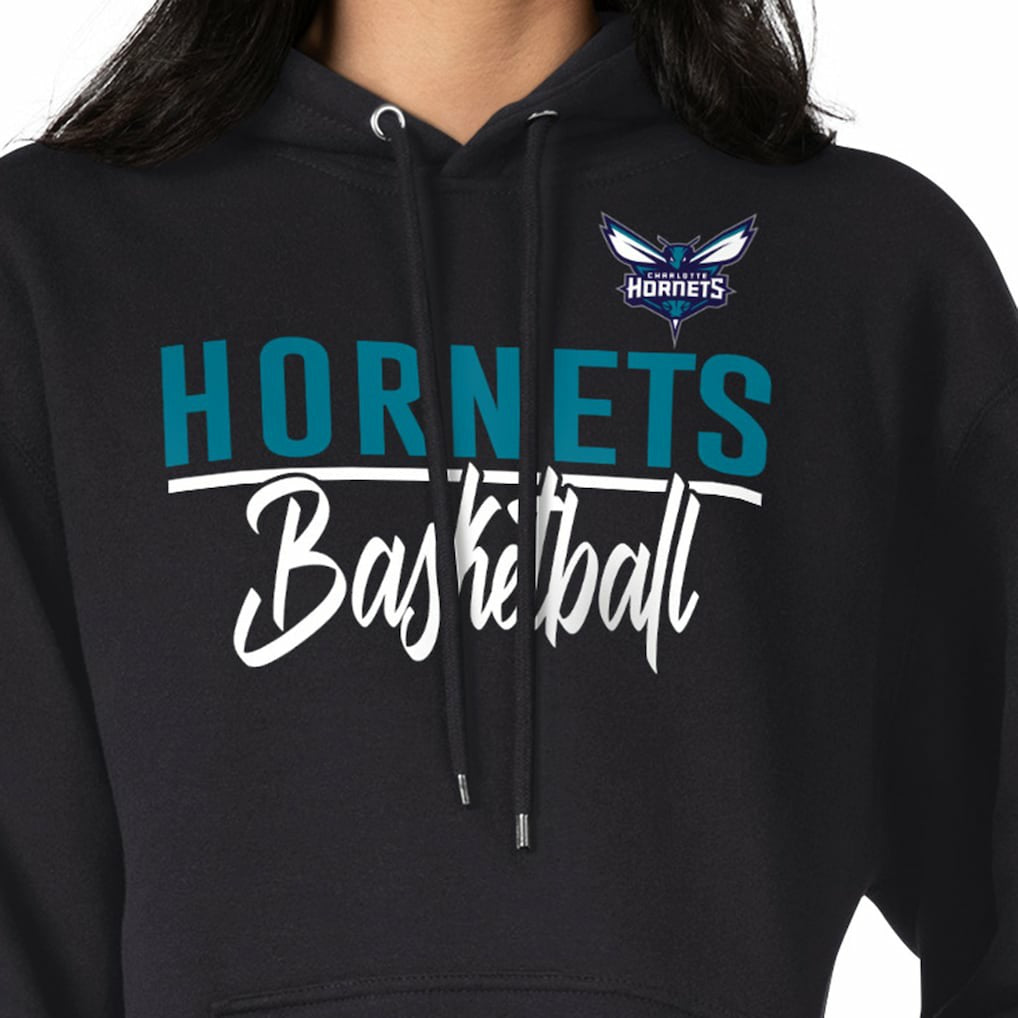 Black Charlotte Hornets G-III 4Her by Carl Banks Women's Graphics Fleece Pullover Hoodie | NBA
