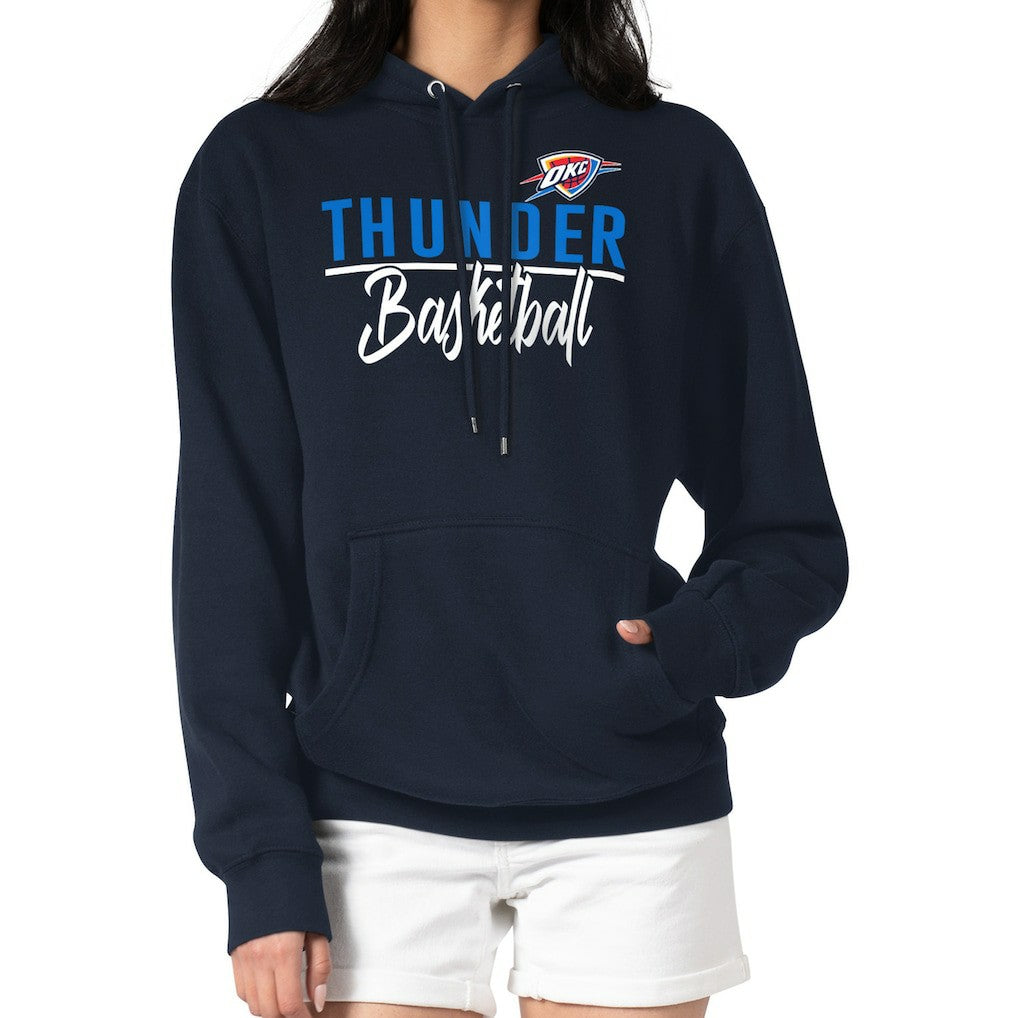 Navy Oklahoma City Thunder G-III 4Her by Carl Banks Women's Graphics Fleece Pullover Hoodie | NBA