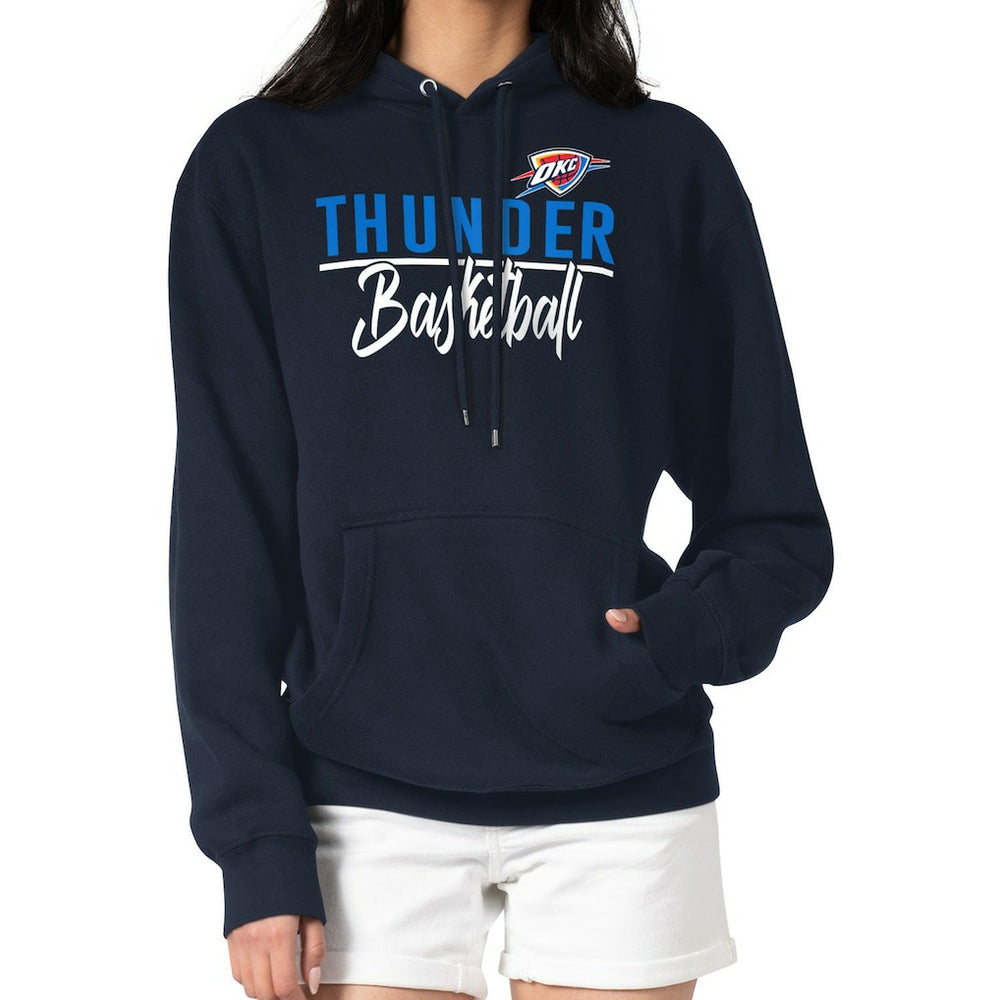 Navy Oklahoma City Thunder G-III 4Her by Carl Banks Women's Graphics Fleece Pullover Hoodie | NBA