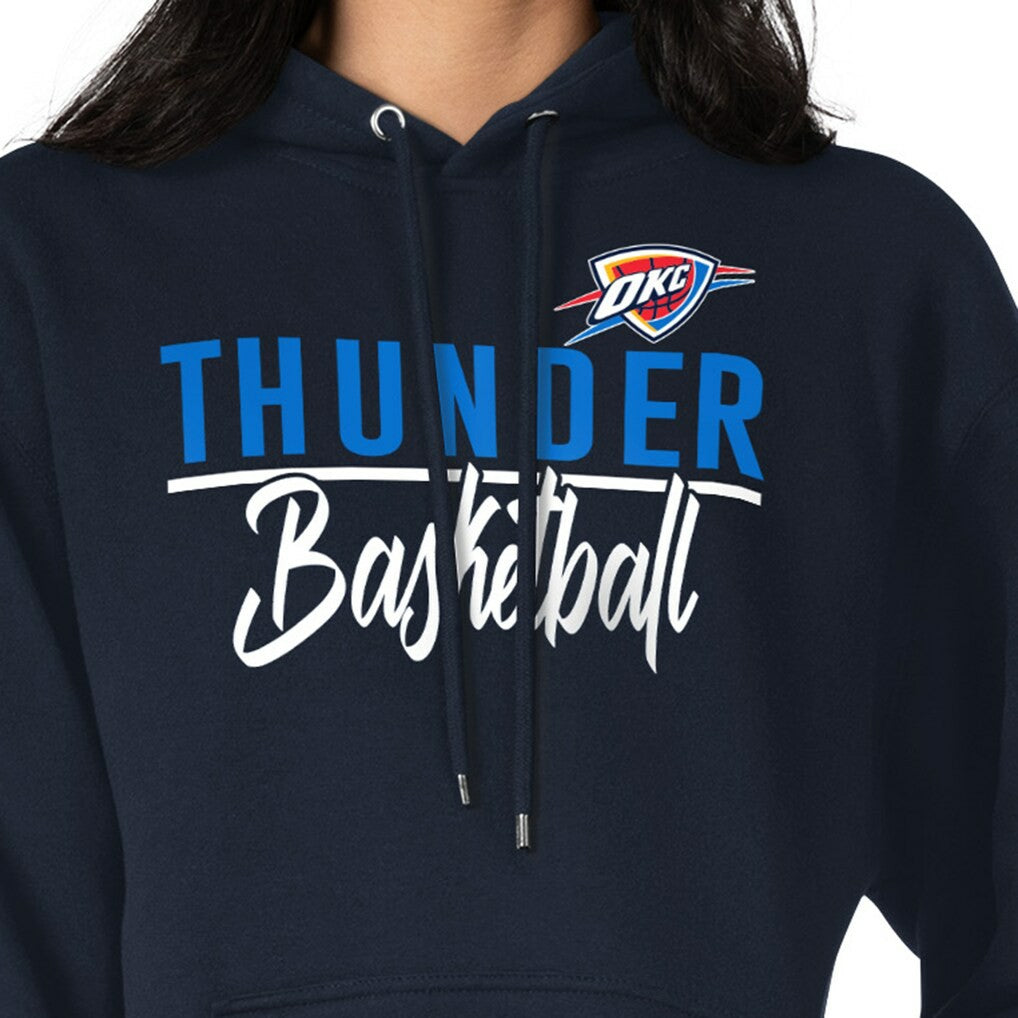 Navy Oklahoma City Thunder G-III 4Her by Carl Banks Women's Graphics Fleece Pullover Hoodie | NBA