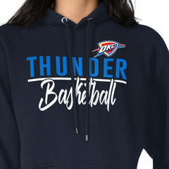Navy Oklahoma City Thunder G-III 4Her by Carl Banks Women's Graphics Fleece Pullover Hoodie | NBA